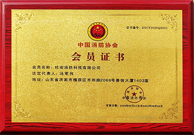 中国消防协会会员证书原图